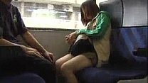 small China girl.forced in public bus